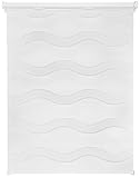 Doppelrollo Wave nach Maß Jalousie Seitenzug Rollo Kettenzugrollo Klemmfix ohne Bohren mit Klemmträger Weiß B: 91-100 cm, L: 40-160 cm Weiß