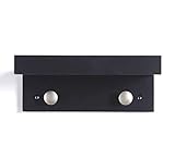 Wandhalterungshaken Wandgarderobe Hakenleiste Aus Holz, Kleiderhakenschiene Aus Metall Für Mantel, Hut, Handtuch, Geldbörse, Roben, Mudroom, Badezimmereingang Wandhandtuchhaken ( Color : Nero , Size :