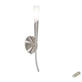 Lichthandel Hoch LED Wandfackel m. Schalter Nickel Metall Spiegelleuchte antik mediterrane Fackelleuchte 3W (1x Wandfackel Nickel m. LED)