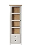 trendteam smart living Landside Vitrine, Lichtgrau/Artisan Eiche, 65 x 201 x 41 cm