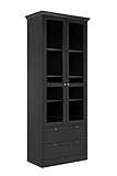 DEINE TANTE EMMA 003190 Vera 51 Anthrazit grau Vitrine Standvitrine Beistellvitrine Wohnvitrin ca. 80 x 200 x 45 cm