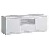 Wohnzimmer TV Lowboard Fernsehschrank in weiß, B/H/T ca. 135,4/51,1/45 cm