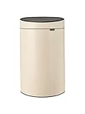 Brabantia - Touch Bin 40L - Großer Mülleimer für die Küche - Soft-Touch-Öffnung - Entnehmbarer Inneneimer - Rutschfest - Einfaches Recycling - Inklusive Müllbeutel - Soft Beige - 44 x 30 x 73 cm