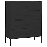 FAMIROSA Kommode Schwarz 80x35x101,5 cm Stahl
