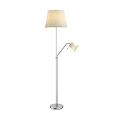 Lindby Stehlampe 'Nantwin' (Modern) in Alu aus Textil u.a. für Wohnzimmer & Esszimmer (1 flammig, E27) - Stehleuchte, Floor Lamp, Standleuchte, Wohnzimmerlampe, Wohnzimmerlampe