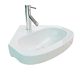 Kerabad Design Eck-Waschbecken Keramik, Hängewaschbecken, Handwaschbecken, weiss, 45 cm