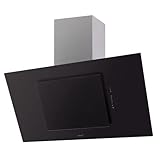 Cata THALASSA Dunstabzugshaube 1200XGBK/F. Dekorative Dunstabzugshaube, 120 cm breit, 6 Leistungsstufen, Energieeffizienzklasse A+++, schwarzes Glas
