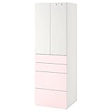 Ikea PLATSA/SMÅSTAD Kleiderschrank, 60x57x181 cm, Weiß blassrosa/mit 4 Schubladen