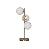 MINDONG HZH Kleine Schwarze Tischlampe, Moderne LED-Gold-Schlafzimmer-Tischlampe, nordisches Wohnzimmer-Dekor, Schreibtischlampe, milchweißer Glas-Lampenschirm, Nachttisch-Leselampe