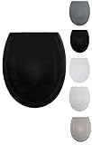 spirella Toilettendeckel oval Klodeckel mit Quick-Release-Funktion und Softclose Absenkautomatik. Antibakterielle Klobrille aus Thermoplast und rostfreiem Edelstahl abnehmbar - Schwarz