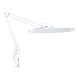 Neatfi XL 2,200 Lumen LED-Tischlampe, 24W Superhelle Schreibtischlampe, 117PCS SMD LED, 51 CM Ultrabreite Lampe, 4-stufige Helligkeit dimmbar (Nicht-CCT mit Klemme, Weiß)