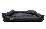 Odol-Plu XXL - Hundebett - Hundekissen - Hundesofa mit Wendekissen (Größe und Farbe wählbar) (120x90 schwarz)