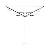 Brabantia - Topspinner Wäschespinne - Regenschirm'-System - UV-beständige Wäscheleine, 40 m - Reibungsloses Drehungen - Kein Durchhängen - Auch für Kleiderbügel - Metallic Grey - ø 271 cm