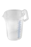 Thermohauser Messbecher m. geschlossenem Griff, 5000 ml, Kunststoff PP, blaue Skala in Litern und Millilitern 8300040091 Transparent