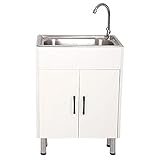 Küchenunterschrank Spültisch,Spülenschrank mit Spüle Küche,Küchenspüle Edelstahl Waschbecken Spülbecken mit Armatur,Spülenunterschrank Unterschrank mit 2 Türen,Zum Waschen,Waschküche,Restaurant ( Colo