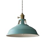 Loft-Pendelleuchte im industriellen Stil, bunter Retro-Kronleuchter, Einzelkopf-Lampenschirm aus Metall, Stange mit E26-Schraube, Deckenleuchte, Topfdeckel, Hängelinie, v