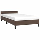 vidaXL Bettgestell mit Kopfteil Kunstlederbett Einzelbett Polsterbett Bett Bettrahmen Schlafzimmerbett Schlafzimmermöbel Braun 80x200cm Kunstleder