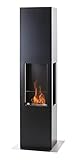 muenkel design Prism Fire L - 3-seitiger Bio-Ethanol Ofen Standkamin – schwarz-grau – Sicherheitsbrennkammer Safety Burner – Stahl pulverbeschichtet