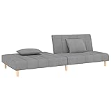 Gecheer Multifunktionale Schlafsofa 2-Sitzer Bett Sofa Schlaffunktion Gästebett Couch Tagesbett Bettsofa Schlafcouch Bettcouch Sofabett Polstersofa 200 x 84,5 x 69 cm (L x B x H) Hellgrau Samt