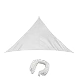 jarolift Sonnensegel Rechtwinklig Atmungsaktiv Sonnenschutz Sichtschutz für Balkon Terrasse Garten HDPE-Gewebe, 510 x 360 x 360 cm, Cremeweiß
