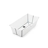 Stokke Flexi Bath XL, White –Geräumige faltbare Babybadewanne – Leichte Konstruktion & einfach zu verstauen – Bequem für zuhause oder auf Reisen – Ideal für Kinder von 0–6 Jahren