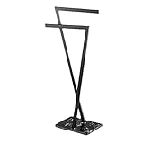 KEFFOR Wandmontierter Boden Handtuch Rack Edelstahl Schwarz Badewanne Rack Kreative Badezimmer Bademantel Rack Handtuch Bar Badetuch Rack Schöne Und Großzügige/Svart/60 * 50 * 10 cm