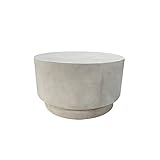 Rockingrocker - FCT06WT Moderner Couchtisch aus Beton, leicht, geeignet für drinnen und draußen, leicht zu reinigen, Größe: 59,9 x 59,9 x 34 cm, Weiß