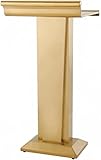 YAOJIA acryl klar Stehpulte Podium Mobiler Podiumsständer, Professionelles Rednerpult Mit Breiter Leseplatte, Tragbares Hochzeitsbüro, Vortragserwägungen, Rede, Informationspodest (Color : Gold)