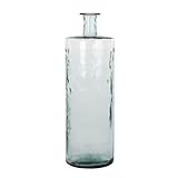 Mica Decorations Guan Glasflasche - H75 x Ø25 cm - Recyceltes Glas - Transparent