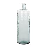 Mica Decorations Guan Glasflasche - H75 x Ø25 cm - Recyceltes Glas - Transparent