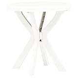 ZEYUAN Bistrotisch, Bartisch, Stehtisch, Empfangstheke, Bistro Stehtisch, Beistelltisch, Konsolentisch, Bar Table, Weiß Ø70 cm Kunststoff