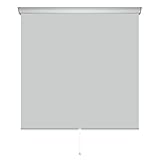 Rollo Springrollo Mittelzugrollo 14 Farben Breite 62 bis 202 cm Länge 180 cm Bedienung Mittelzug Stoff blickdicht lichtdurchlässig Fenster Sonnenschutz Blendschutz (122 x 180 cm / Hellgrau, Grau)