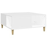 Makastle Couchtisch Sofatisch modern Wohnzimmer Tisch Kaffeetisch Arbeitstisch Beistelltisch Stubentisch mit Fächern, Weiß 80x80x36,5 cm Holzwerkstoff