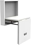 VOIV Schuhwechselhocker for den heimischen Balkon,Unsichtbarer Klappstuhl am Eingang,Wohnzimmer Deko Fußschemel an der Wand,Belastbar bis 150kg (Color : Bianco, Size : 40 * 43cm)