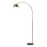 MUZIZY Stehlampe, moderne Kupfer-Metall-Stehlampe, Bogen-Lese-Stehlampe, verstellbare hohe Stangen-Stehlampe für Wohnzimmer, Schlafzimmer, Arbeitszimmer, Büro-Stehlampe Happy Many Times