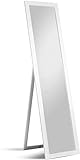 Homestyle Standspiegel 40 x 160 cm Holzrahmen Weiß Garderobenspiegel Moderner Standspiegel
