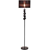 OLOTU Deckenfluter Einfache schwarze Stehlampe Moderne hohe Lampe geometrische schwarze Kristalldesign-Stehlampe für Wohnzimmer-Schlafzimmer-Stehlicht Stehleuchte