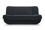 mb-moebel Sofa mit Schlaffunktion, Bettzeugcontainer mit Ziernähten, modernes Interieur, moderner Stil, WohnSchlafJugendSchlafsofa - PAFOS (Anthrazit - Soro 100)