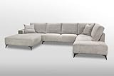 Meble Roberto Ecksofa Granada 358 cm, Couch, Sofas & Couches, Wohnlandschaft U-Form, Polstersofa, Klassische Eckcouch mit Kissen, Big Sofa, Klassisches Design Farbe: Creme