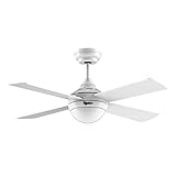 Ovlaim 122CM Deckenventilator mit LED Beleuchtung und Fernbedienung Leise, Energiespar DC-Motor 6 Geschwindigkeit, 3 Farbtemperatur Licht, Timer, geeignet für Sommer & Winter (Auf- u. Abwind) - Weiß