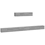 vidaXL TV Schrank Set 6-TLG. Wohnwand Schrankwand Anbauwand Hängeschrank Lowboard TV Möbel Wandschrank Fernsehschrank HiFi-Schrank Grau Sonoma Holzwerkstoff