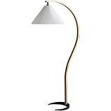 OLOTU Deckenfluter Stehleuchte im antiken Stil mit Retro-Plissee-Lampenschirm Moderne Stehlampe 59 in LED-Hochlampe für Schlafzimmer Wohnzimmer Stehleuchte