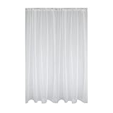 Voile Dekoschal Gardine Emotion weiß 500x245 cm Organza Vorhang Kräuselband klassisch transparent mit beschwertem Abschlußband Langstore #1309 (500x245)