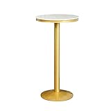 Moderner Marmor-Bartisch mit hohen Beinen, Marmor-Arbeitsplatte mit rundem Gestell, stabiles Metallgestell, Kaffee- und Cocktailtisch, geeignet für Hotelempfangs- und Besprechungsräume