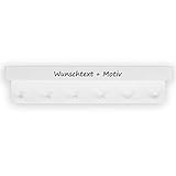 Simple@Home® Premium Schlüsselbrett mit Ablage ohne Bohren | Schlüsselboard selbstklebend mit 3M Klebestreifen | Schlüsselbrett matt | Personalsierte Geschenke (Matt Weiß)