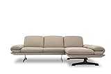 Domo Collection New York Ecksofa, Sofa mit Arm- und Rückenfunktion in L-Form, Designer Garnitur Relaxfunktion, 270 x 172 x 83 cm, Polsterecke in beige (stone)