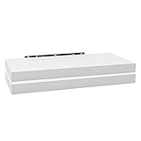 WOLTU 2X Wandregal Wandboard Bücherregal Regale für Deko Wandablagen aus MDF Holz, 2er Set Hängeregal Weiss, 50x23x3,8cm RG9368ws-2