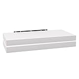 WOLTU 2X Wandregal Wandboard Bücherregal Regale für Deko Wandablagen aus MDF Holz, 2er Set Hängeregal Weiss, 50x23x3,8cm RG9368ws-2