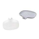 LABRIMP 2 Stück Box Silikon-Seifenschale Silikon-Seifenhalter Aufsatzwaschbecken Weißes Tablett Küchenspüle Schwammschale Badezimmer-Seifenbehälter Seifenhalter Für Badezimmer
