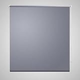 Verdunkelungsrollo, JUNZAI Roladenklemmen, Fenster Sichtschutz, Verdunklungsstoff, Darkening Blind, Thermo Rollo, 100 x 230 cm grau